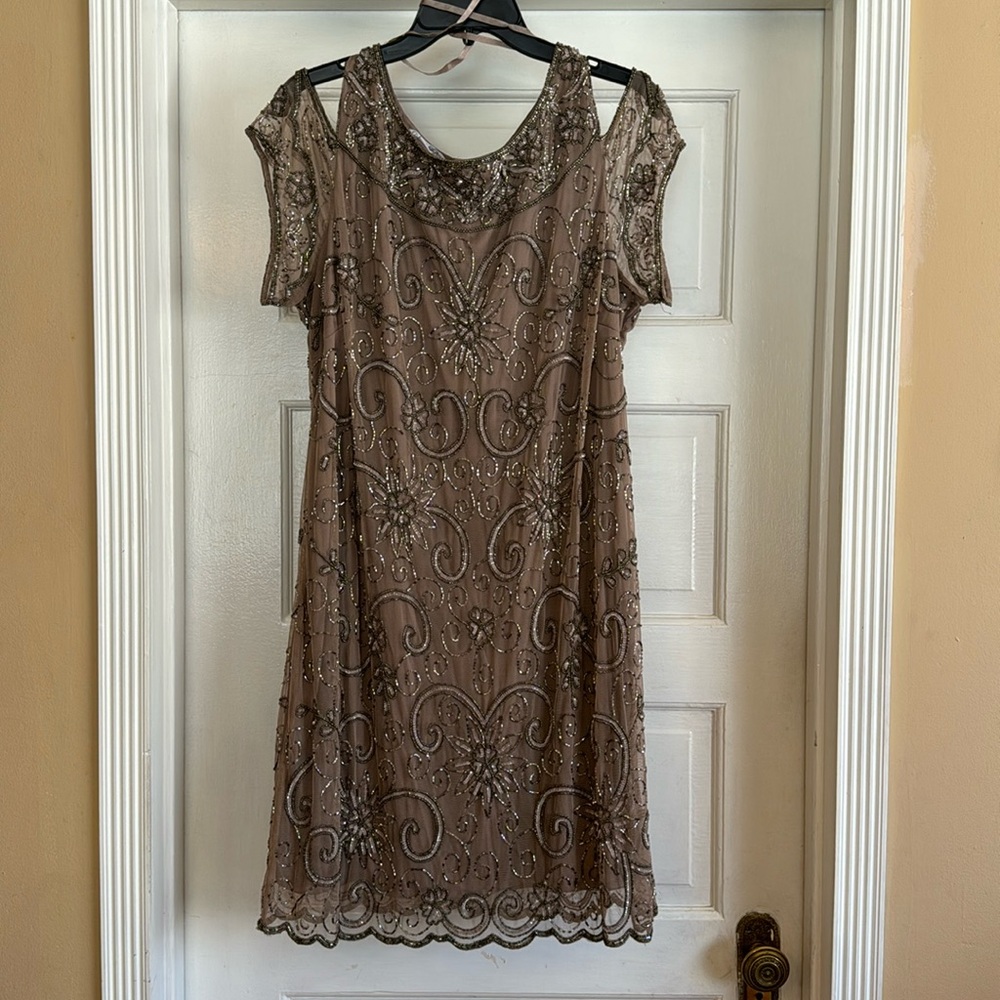 Beaded tupe dress short evening dress